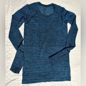 Lululemon Prism Stripe Turquoise Tide Multi Swiftly Tech Long Sleeve 2.0 Shirt 8